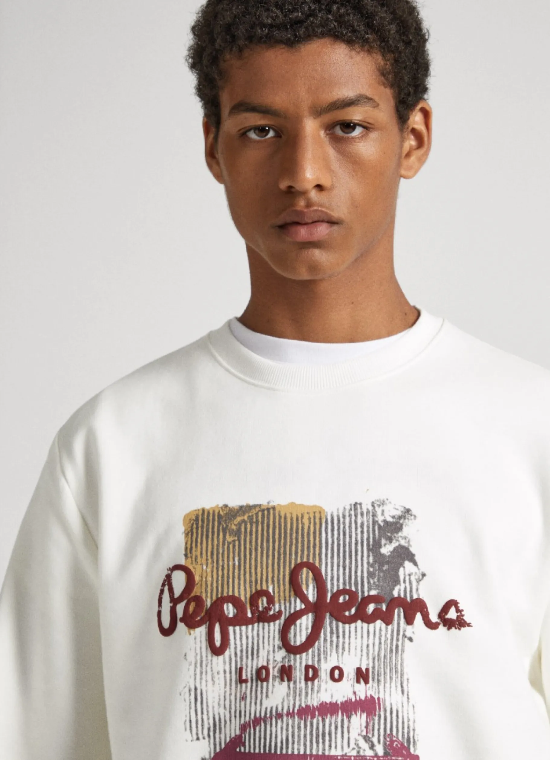 Men Pepe Jeans Logo Print Cotton Sweatshirt