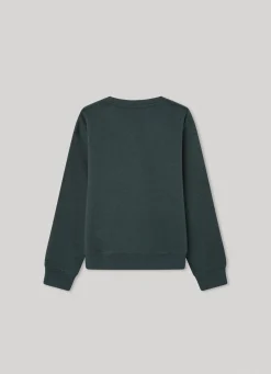 Girl Pepe Jeans Logo Print Cotton Sweatshirt