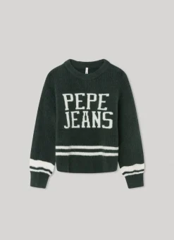 Girl Pepe Jeans Logo Print Knit