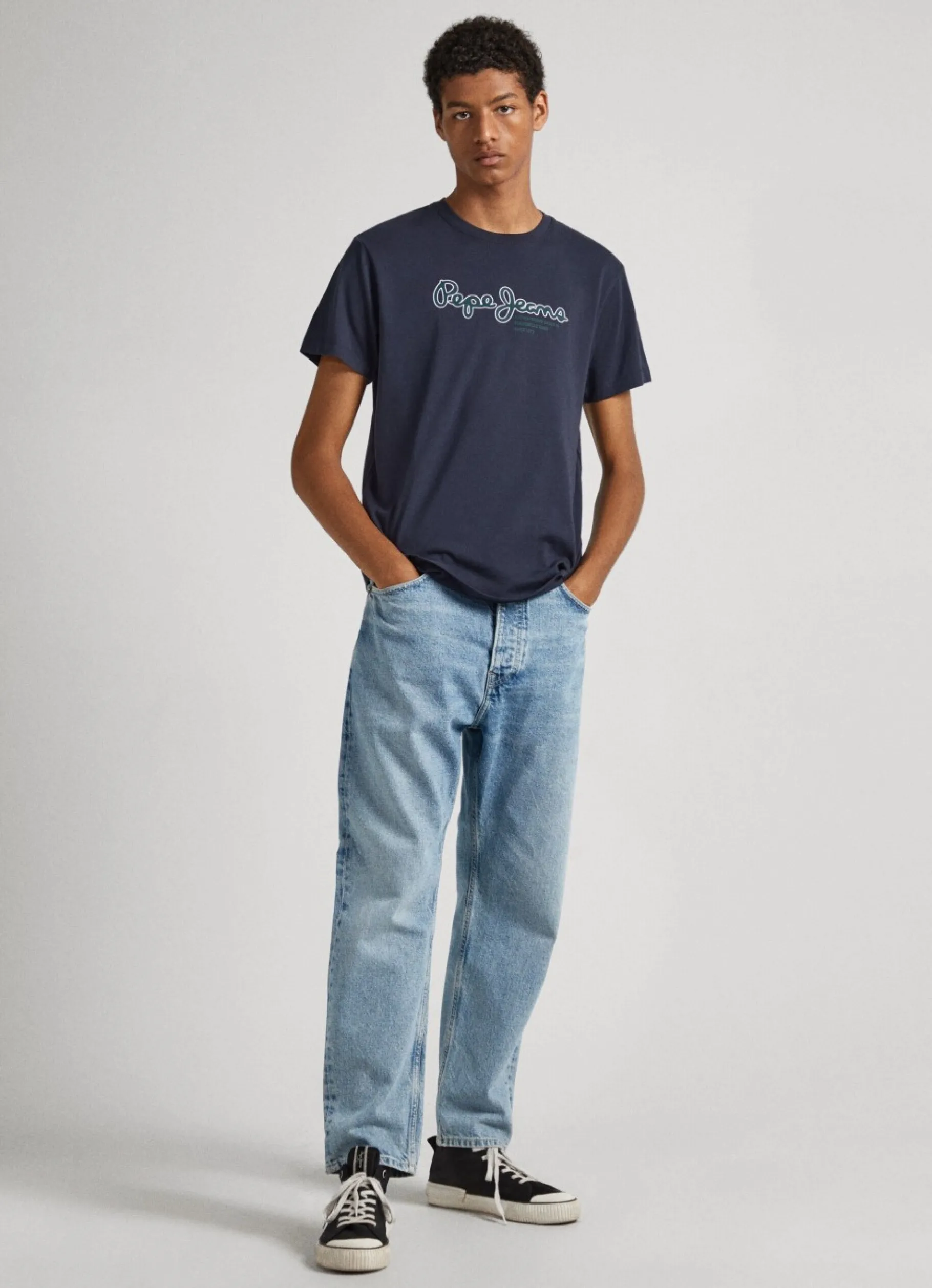 Men Pepe Jeans Logo Print T-Shirt