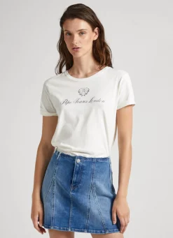 Women Pepe Jeans Logo Print T-Shirt