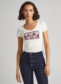Women Pepe Jeans Logo Print T-Shirt