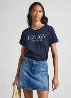 Women Pepe Jeans Logo Print T-Shirt