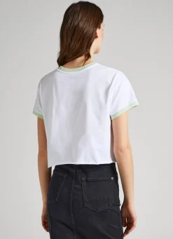 Women Pepe Jeans Logo Printed Cropped Fit T-Shirt