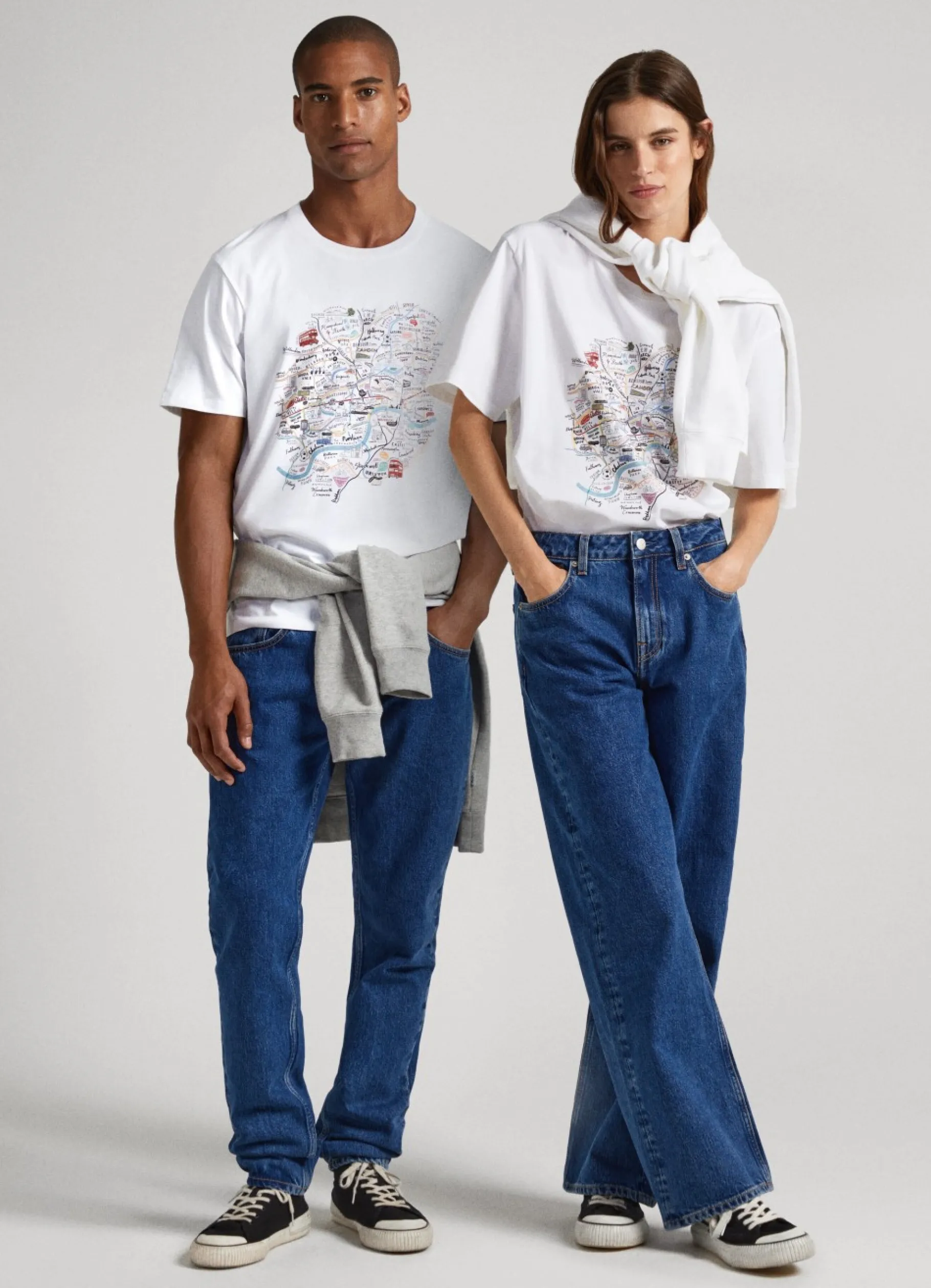 Men Pepe Jeans London Map Print T-Shirt