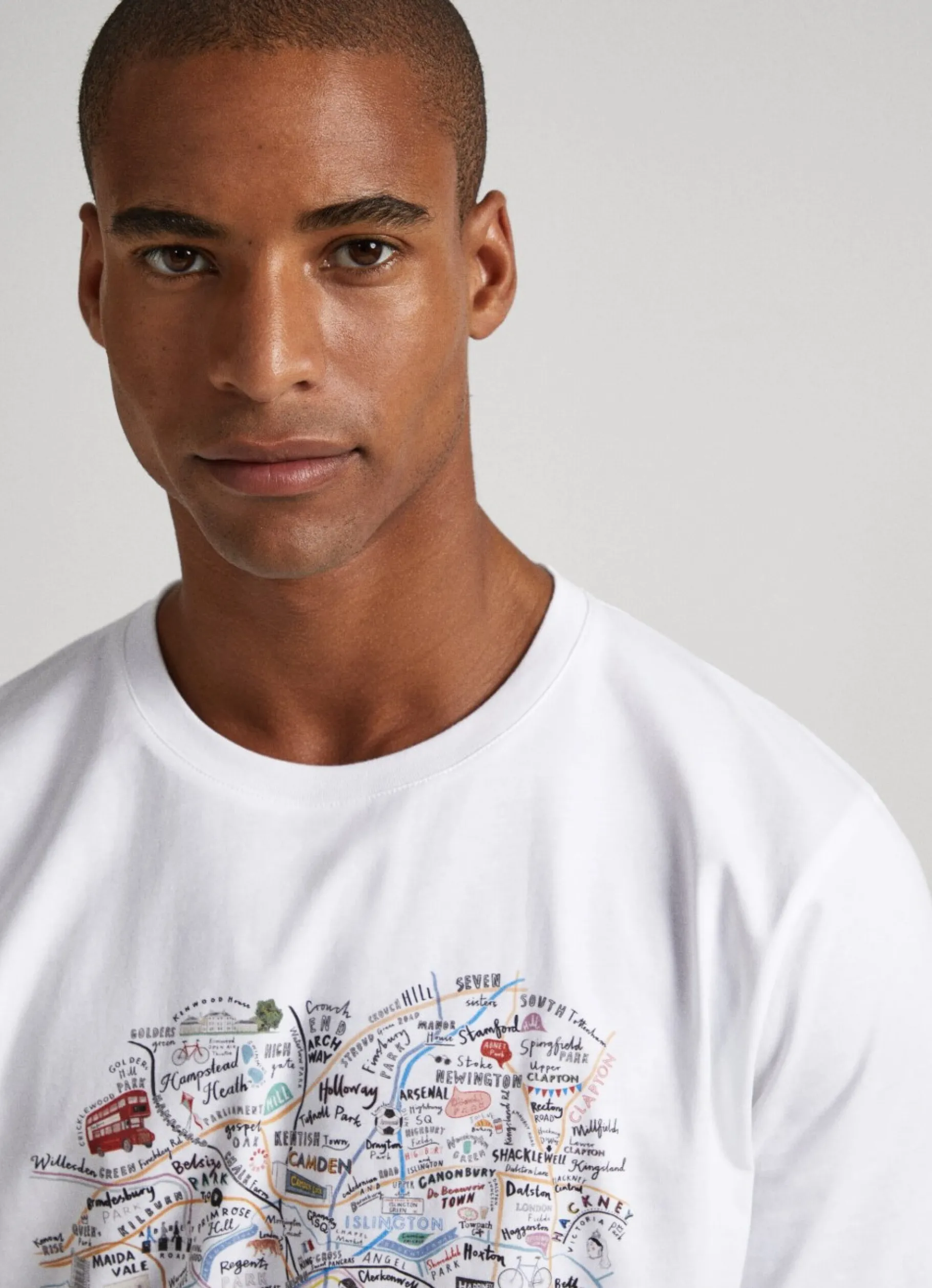 Men Pepe Jeans London Map Print T-Shirt