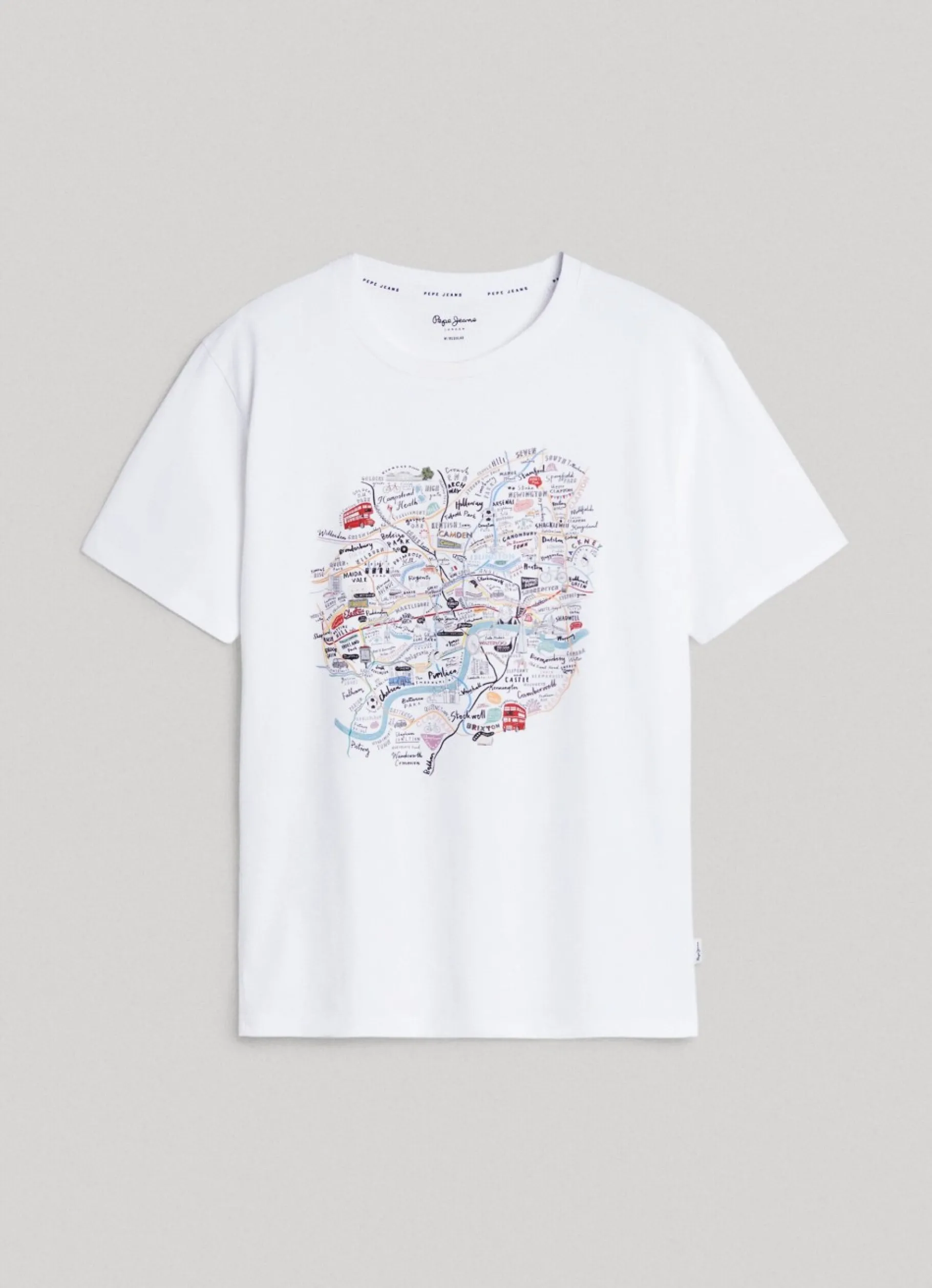 Women Pepe Jeans London Map Print T-Shirt
