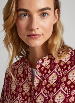Women Pepe Jeans Long Geometric Print Blouse