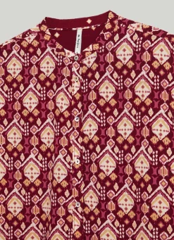 Women Pepe Jeans Long Geometric Print Blouse