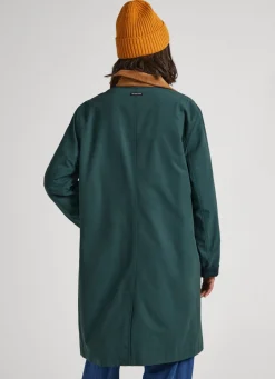 Women Pepe Jeans Long Jacket With Corduroy Collar