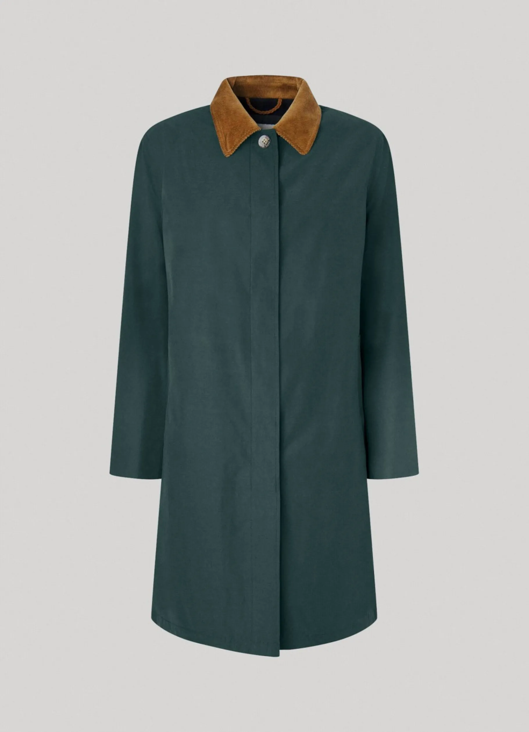 Women Pepe Jeans Long Jacket With Corduroy Collar