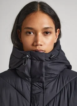 Women Pepe Jeans Long Quilted Puffer Jacket