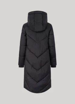 Women Pepe Jeans Long Quilted Puffer Jacket