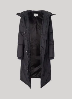 Women Pepe Jeans Long Quilted Puffer Jacket