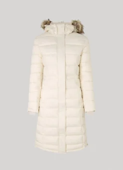 Women Pepe Jeans Long Quilted Puffer Jacket