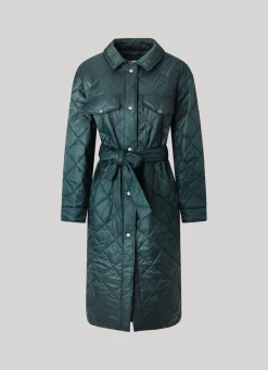 Women Pepe Jeans Long Quilted Puffer Jacket