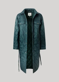 Women Pepe Jeans Long Quilted Puffer Jacket