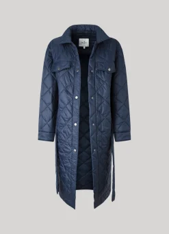 Women Pepe Jeans Long Quilted Puffer Jacket