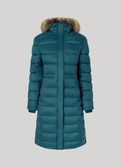 Women Pepe Jeans Long Quilted Puffer Jacket