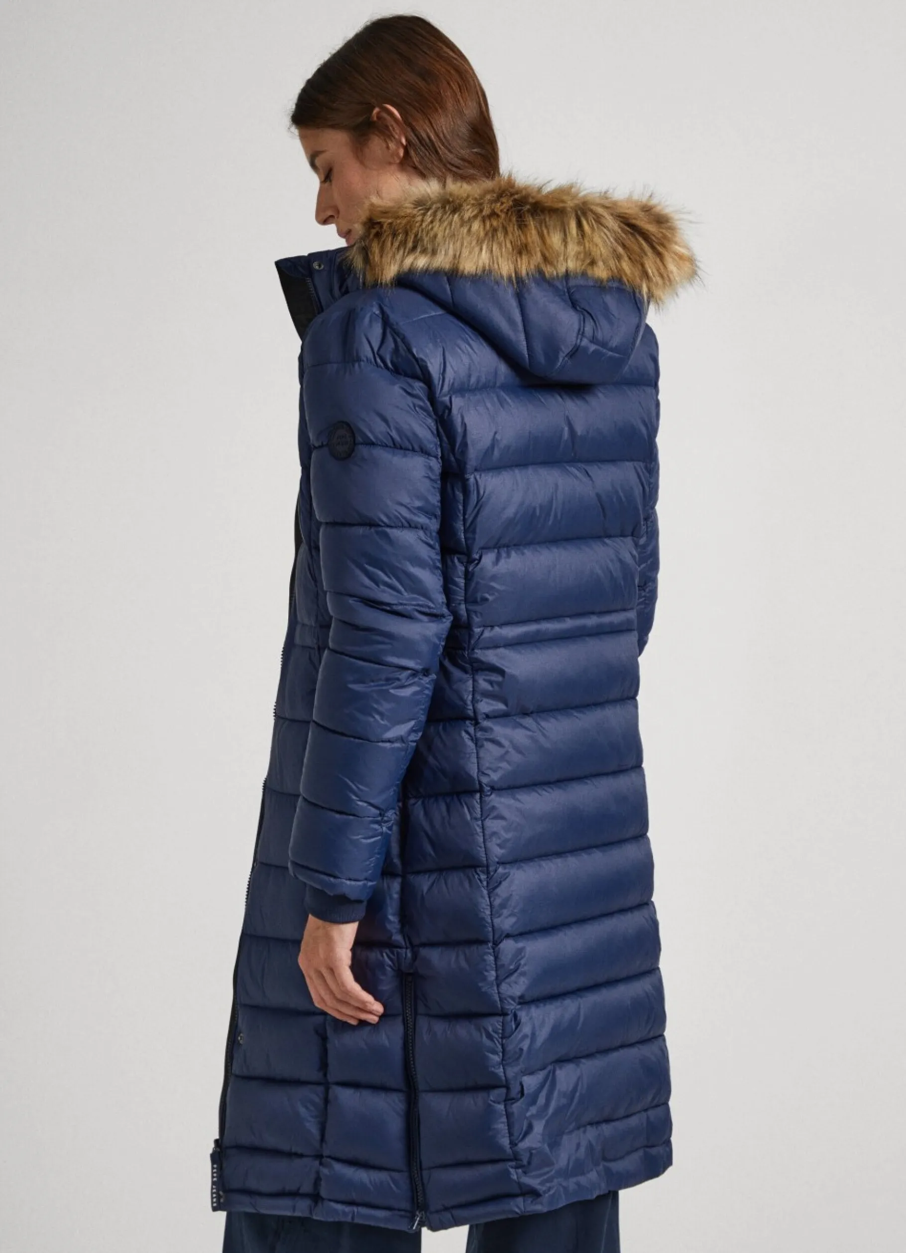 Women Pepe Jeans Long Quilted Puffer Jacket