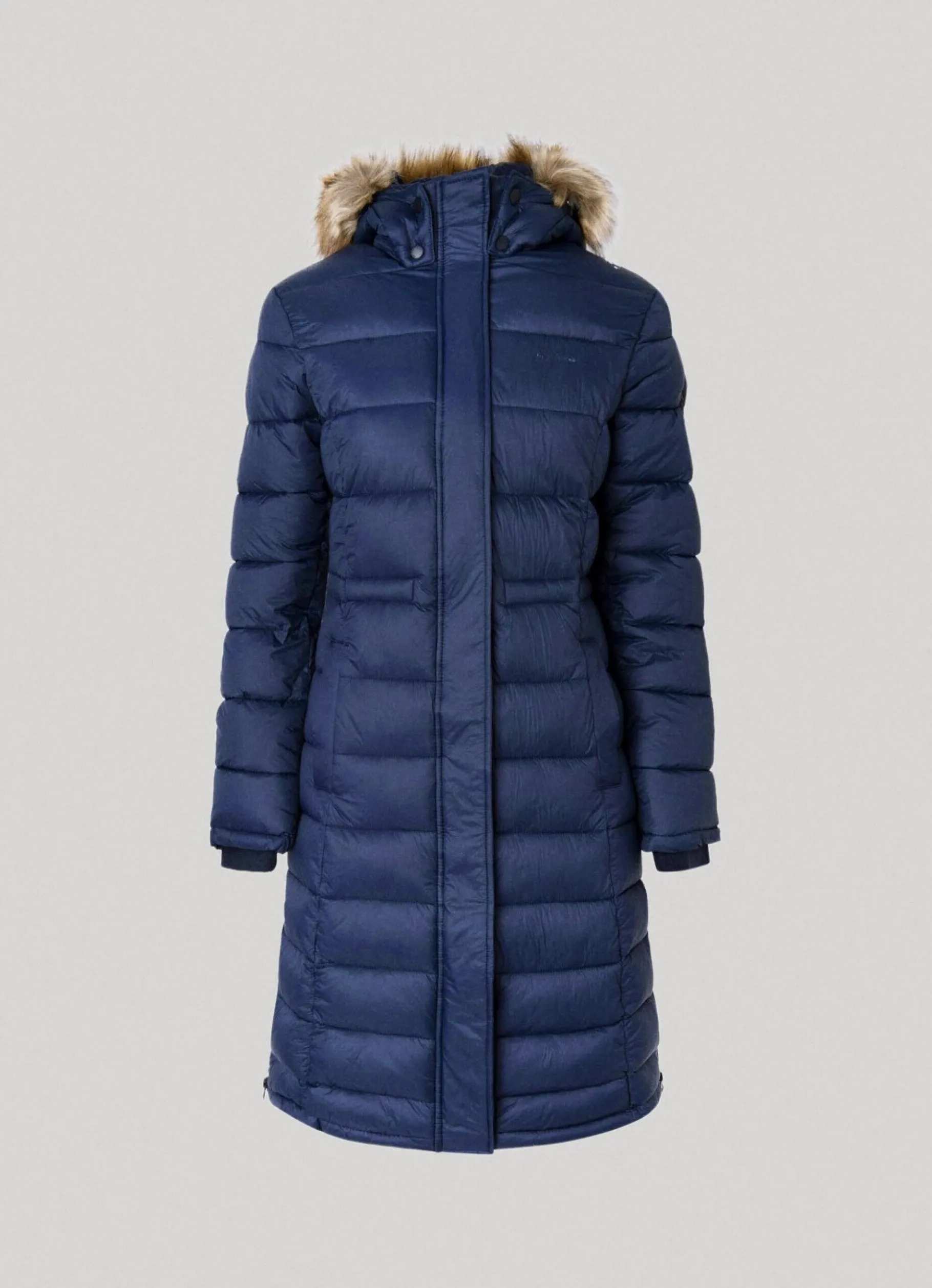 Women Pepe Jeans Long Quilted Puffer Jacket