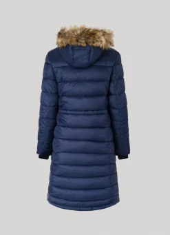 Women Pepe Jeans Long Quilted Puffer Jacket