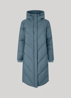 Women Pepe Jeans Long Quilted Puffer Jacket