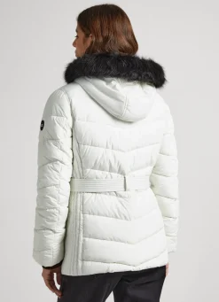 Women Pepe Jeans Long Quilted Puffer Jacket