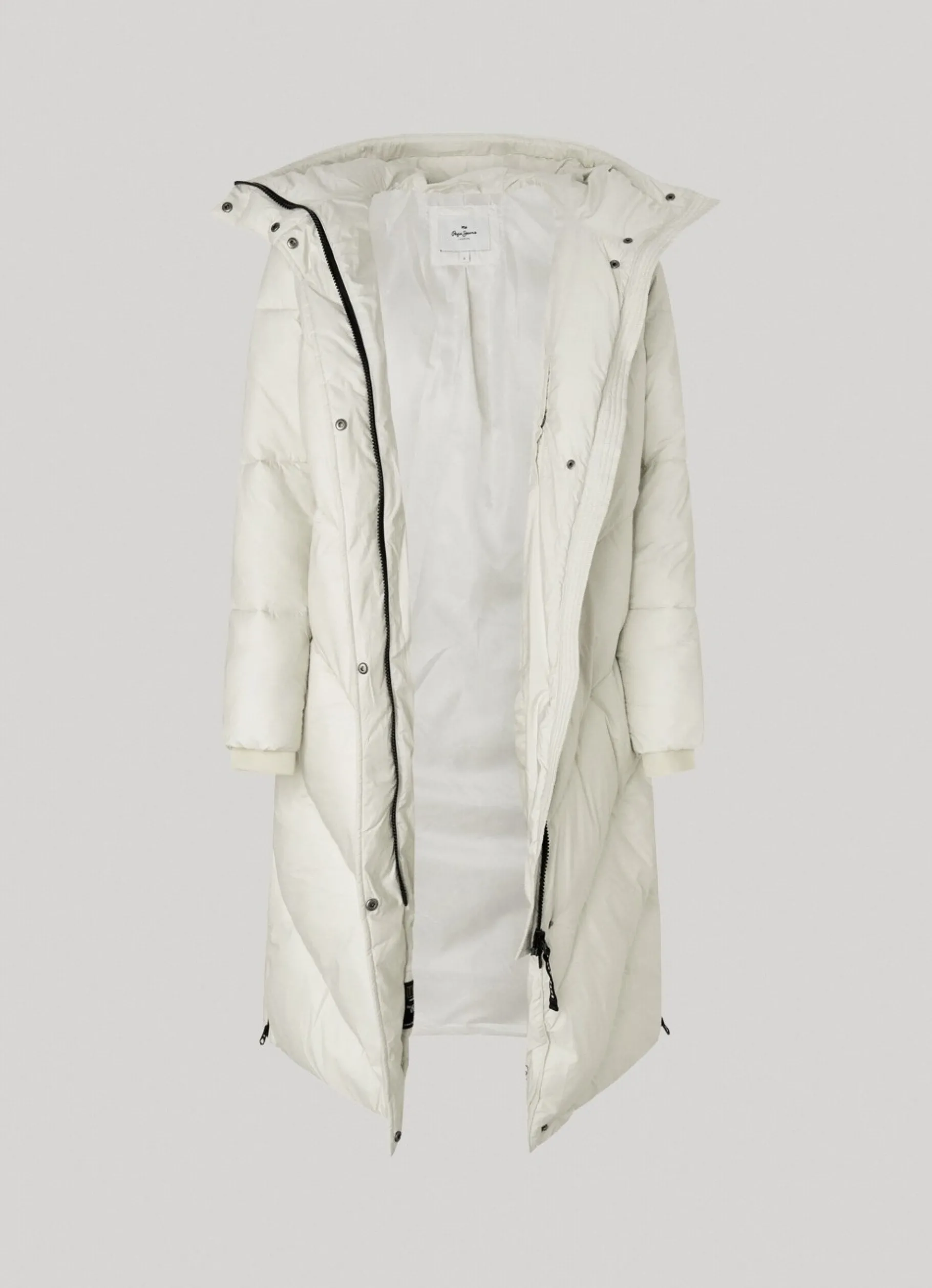 Women Pepe Jeans Long Quilted Puffer Jacket