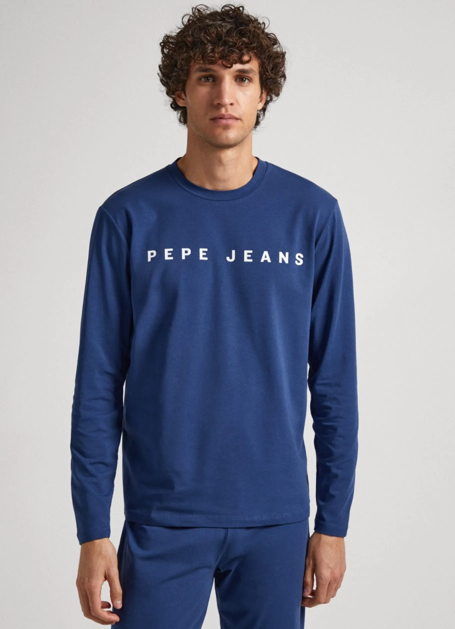 Men Pepe Jeans Long Sleeve Cotton Jersey Shirt