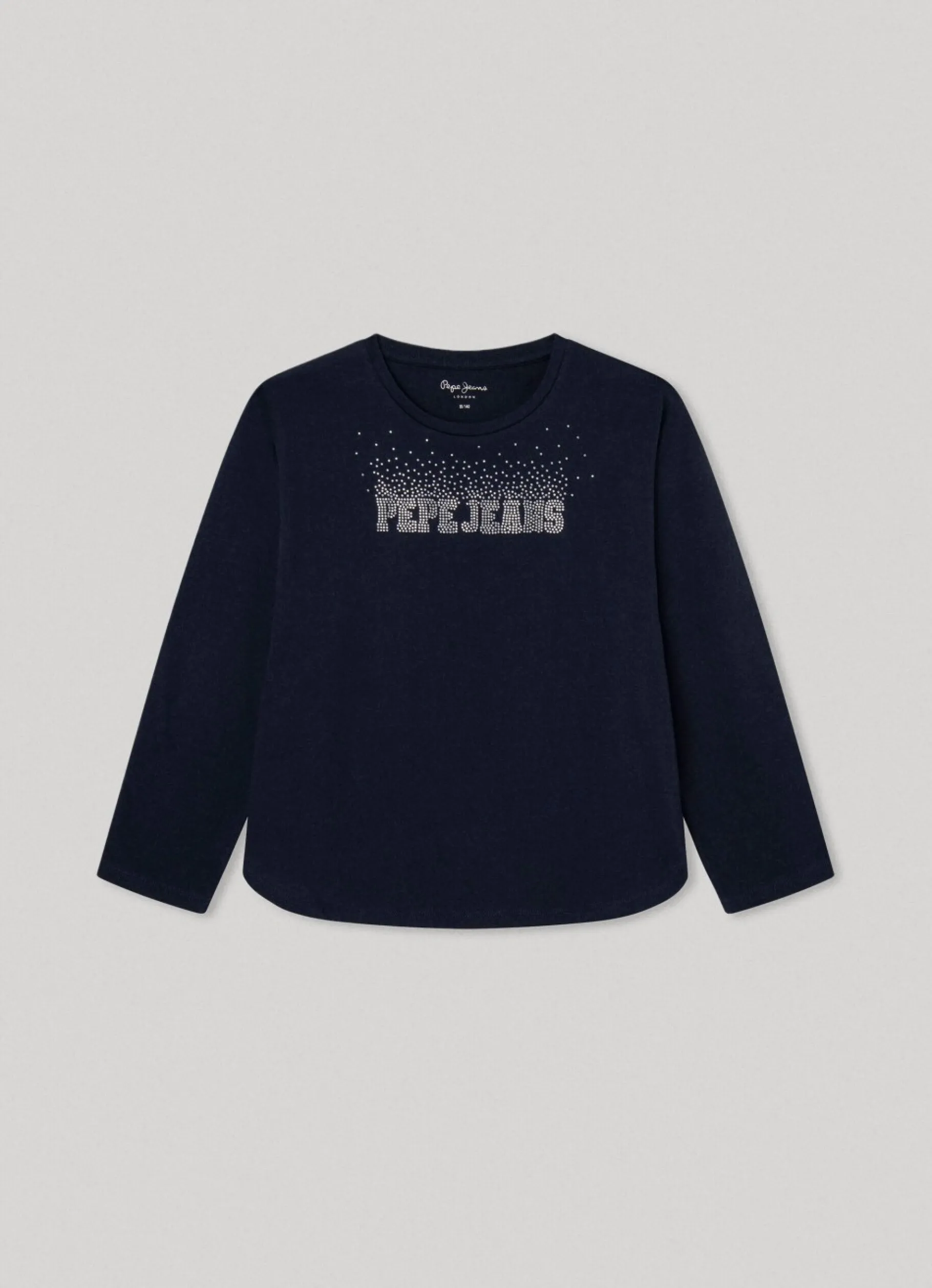 Girl Pepe Jeans Long Sleeve Strass Logo T-Shirt