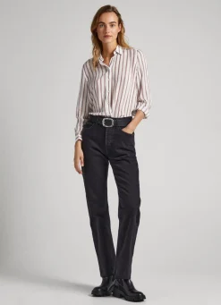 Women Pepe Jeans Long Sleeve Striped Shirt