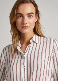 Women Pepe Jeans Long Sleeve Striped Shirt