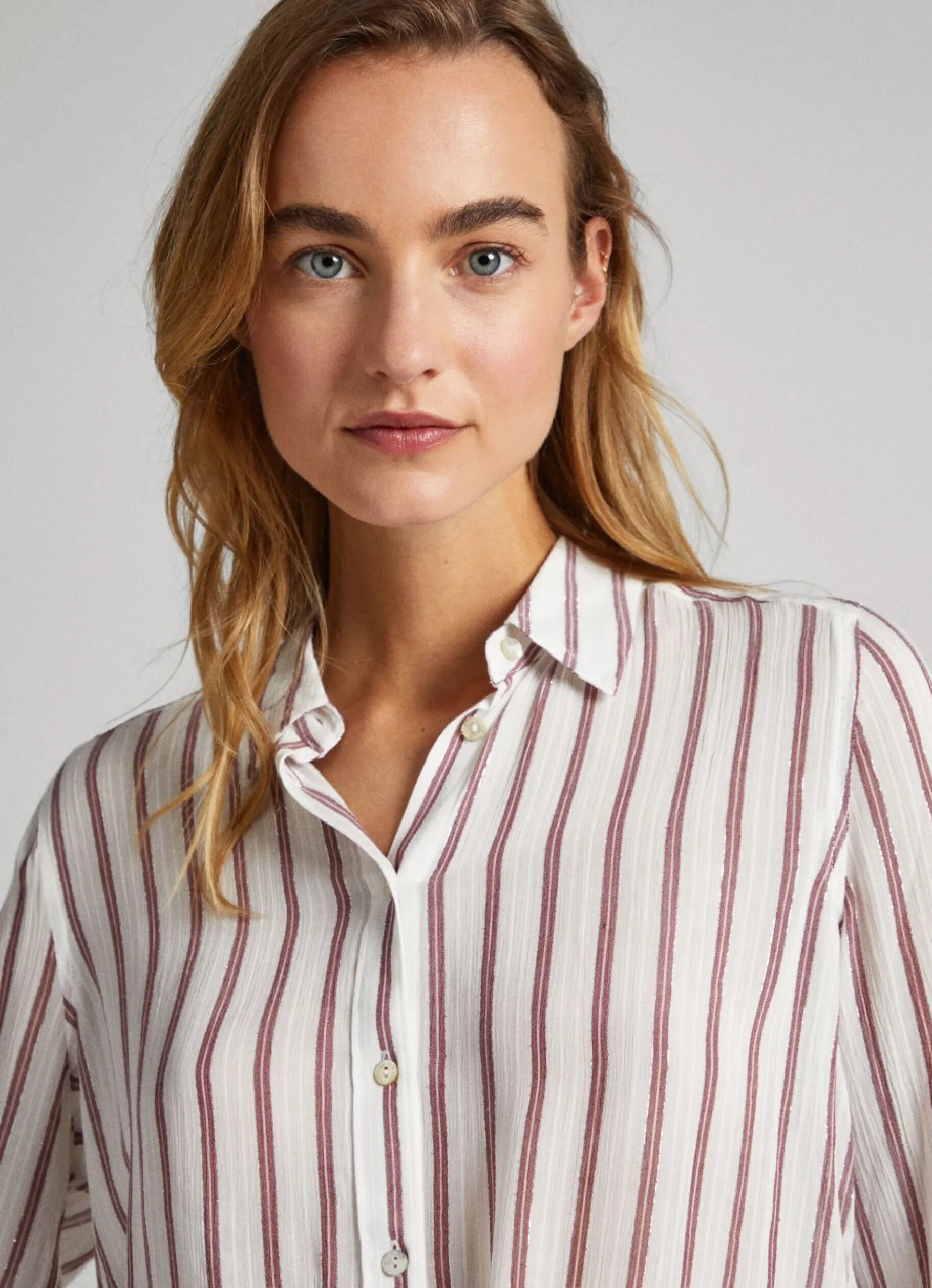 Women Pepe Jeans Long Sleeve Striped Shirt