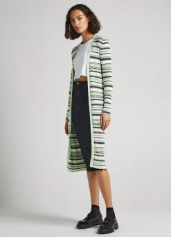 Women Pepe Jeans Long Stripe-Print Cardigan