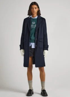 Women Pepe Jeans Long Wool Coat