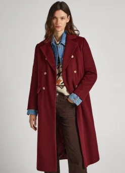Women Pepe Jeans Long Wool Coat