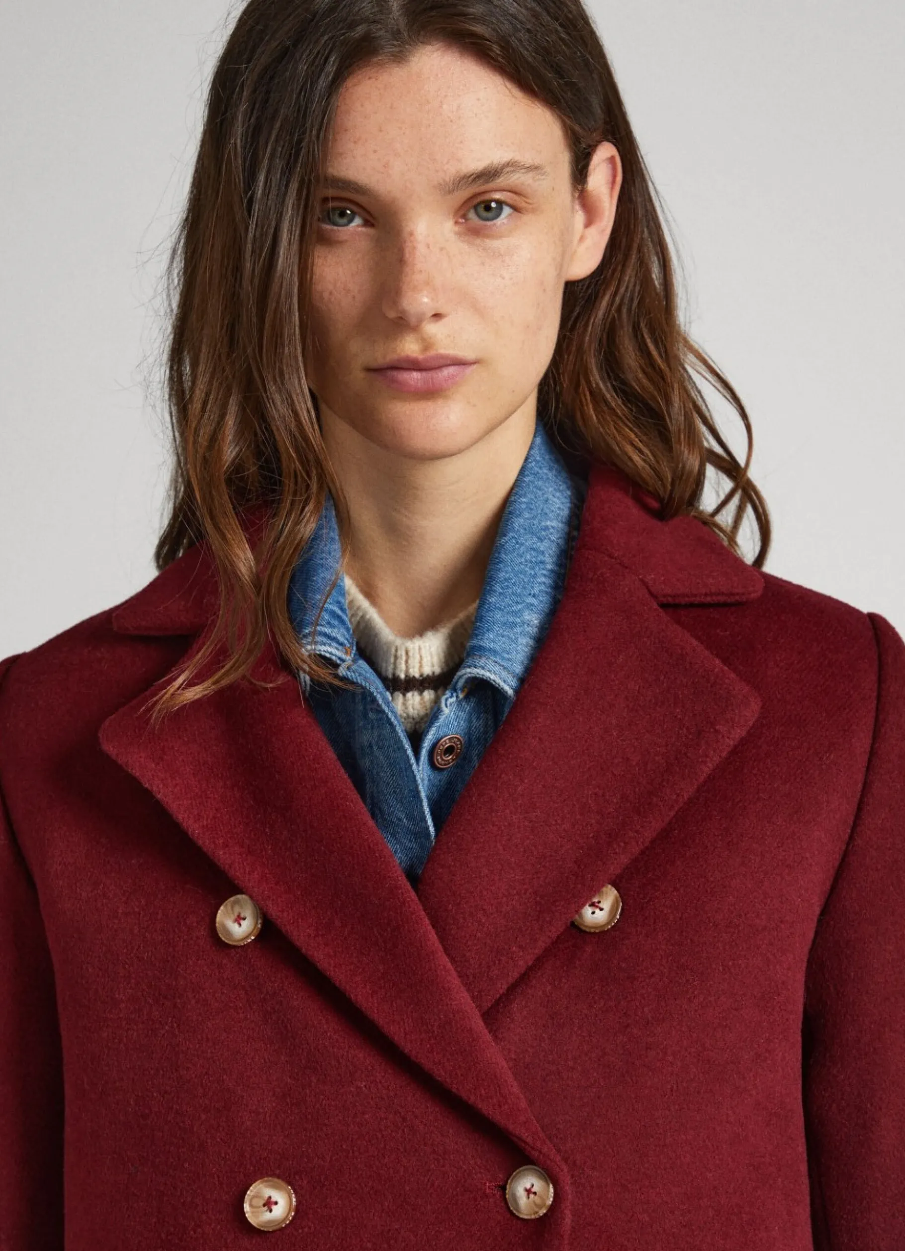 Women Pepe Jeans Long Wool Coat