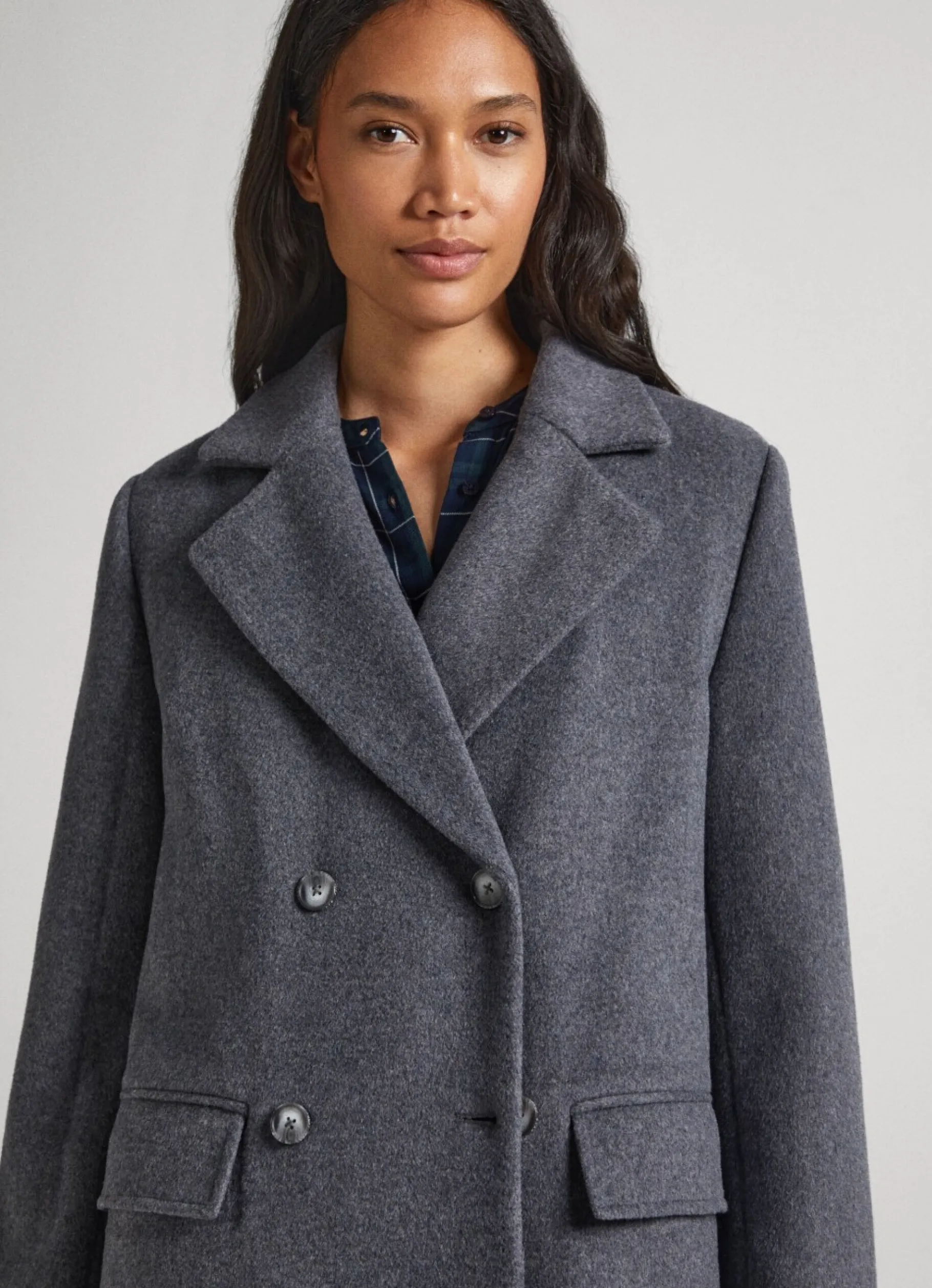 Women Pepe Jeans Long Wool Coat