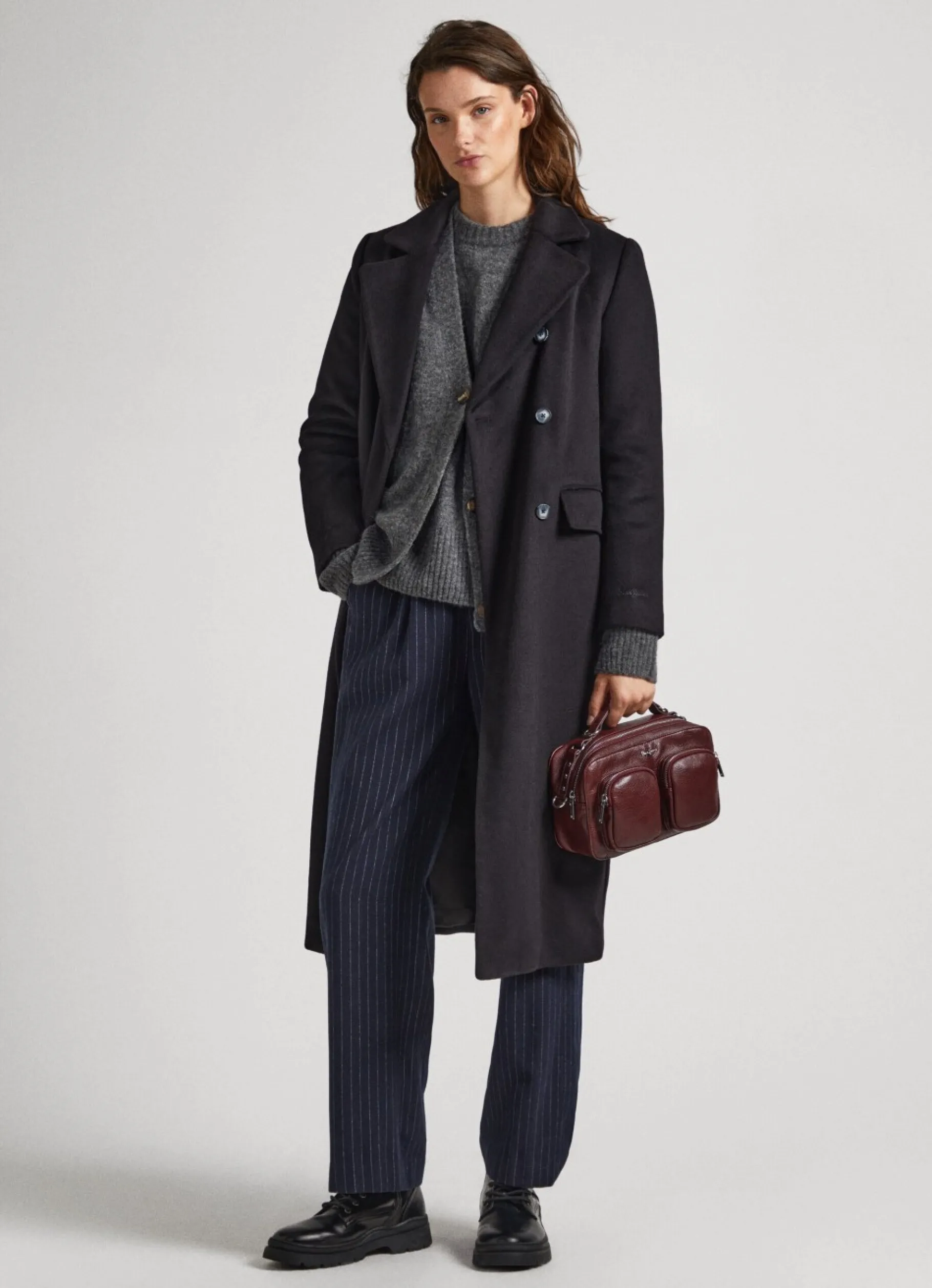 Women Pepe Jeans Long Wool Coat