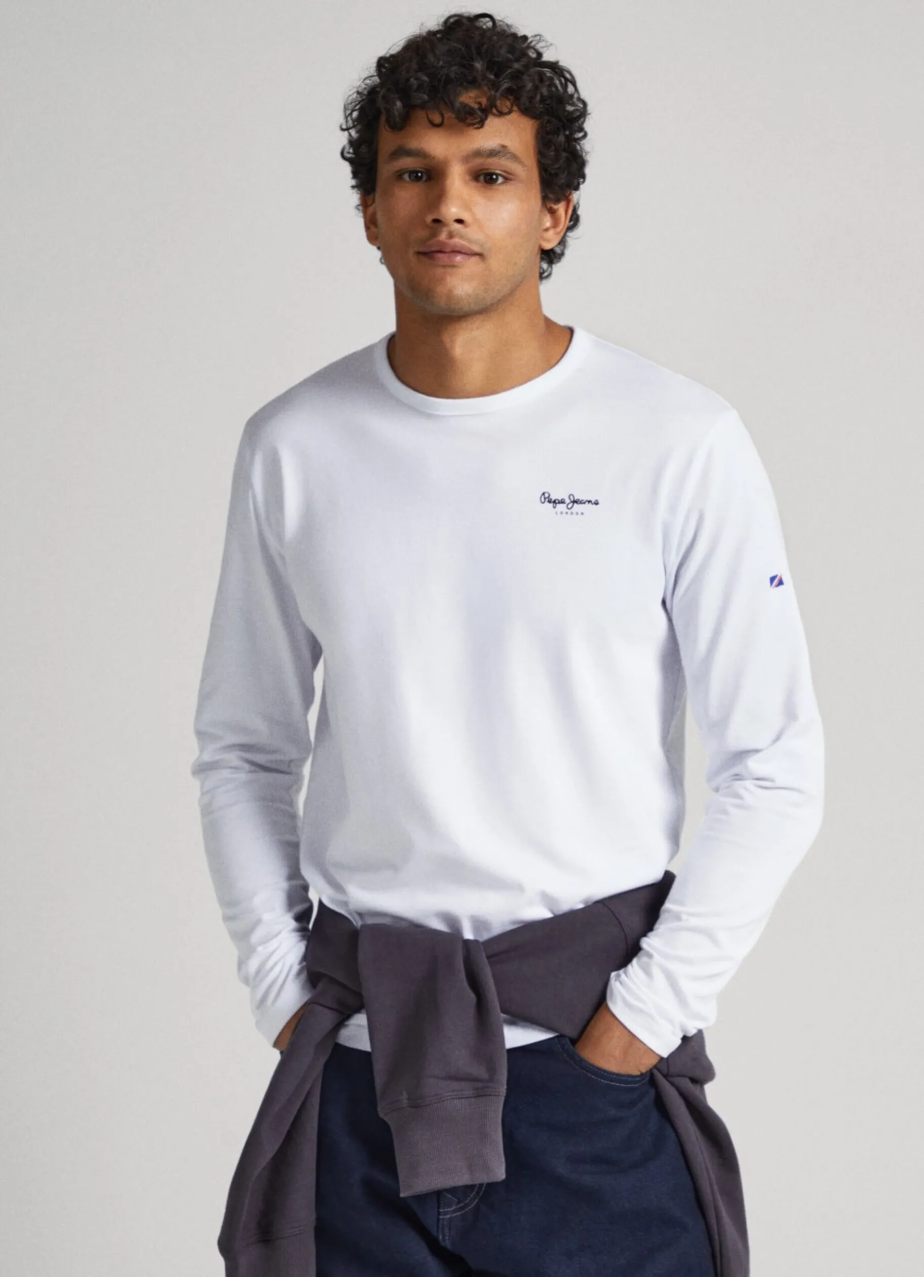 Men Pepe Jeans Long-Sleeved Cotton T-Shirt