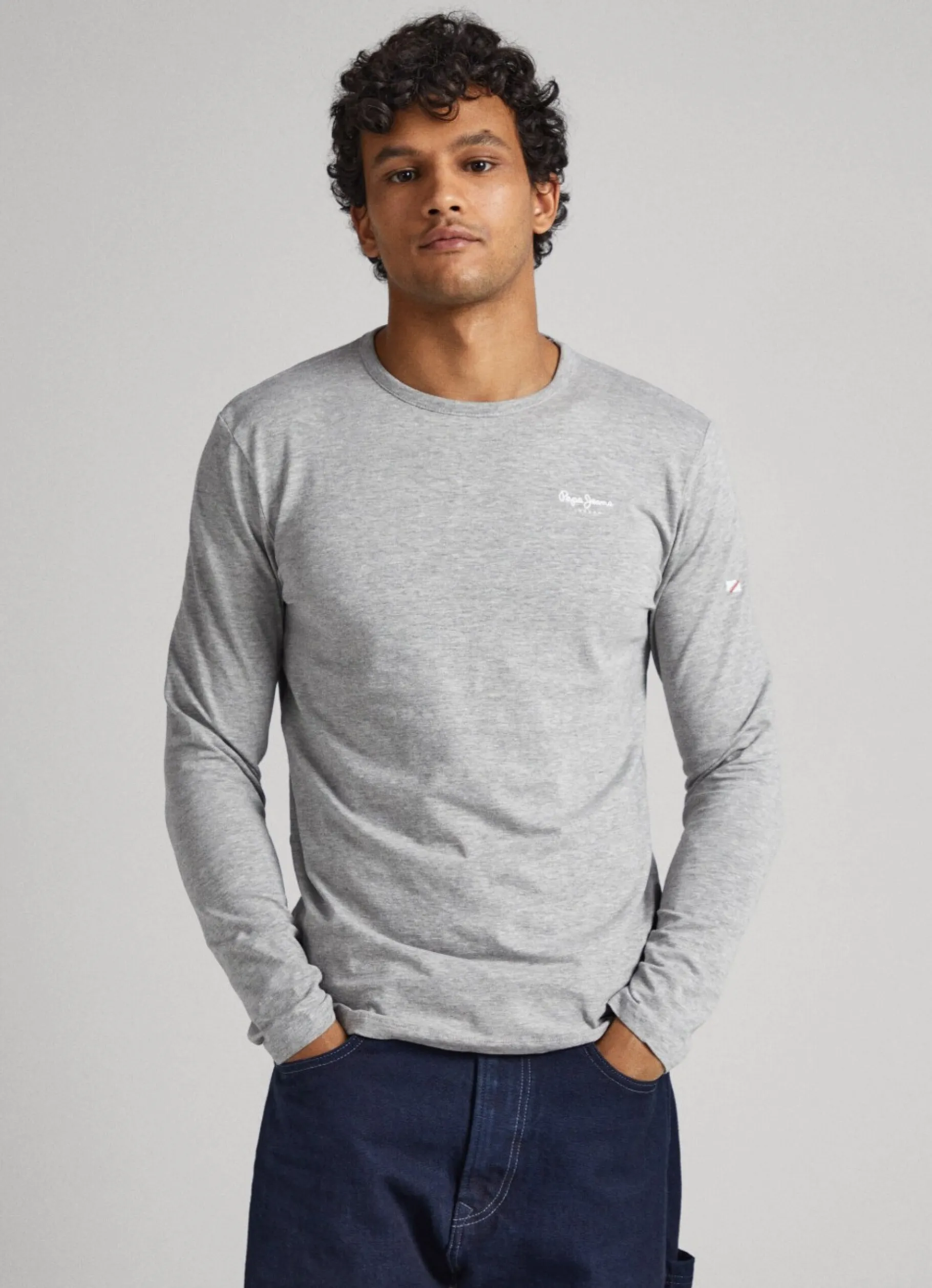 Men Pepe Jeans Long-Sleeved Cotton T-Shirt