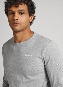 Men Pepe Jeans Long-Sleeved Cotton T-Shirt