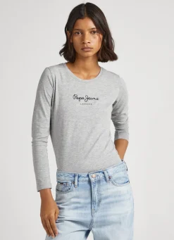 Women Pepe Jeans Long-Sleeved Cotton T-Shirt
