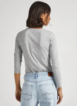 Women Pepe Jeans Long-Sleeved Cotton T-Shirt