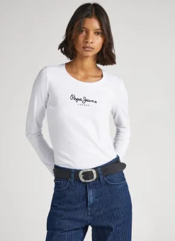 Women Pepe Jeans Long-Sleeved Cotton T-Shirt
