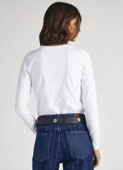 Women Pepe Jeans Long-Sleeved Cotton T-Shirt
