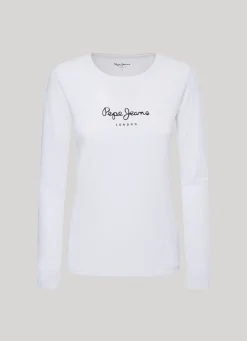 Women Pepe Jeans Long-Sleeved Cotton T-Shirt