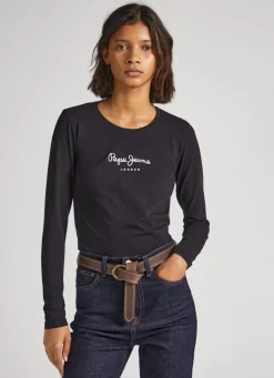 Women Pepe Jeans Long-Sleeved Cotton T-Shirt