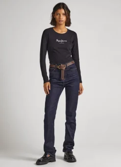 Women Pepe Jeans Long-Sleeved Cotton T-Shirt